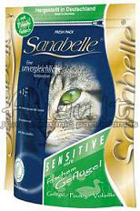 Bosch Sanabelle Sensitive su paukštiena-suaugusių kačių pašaras, skirtas katėms, turinčioms jautrią virškinimo sistemą 400 g.